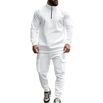 Herre Joggedress – Semi-zip Genser &amp; Fleecebukse | Slim Fit &amp; Komfortabel Vinterstil