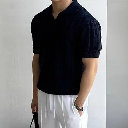 Sommer Polo T-skjorte til Herre – Slim Fit Strikket Mesh, Kortermet