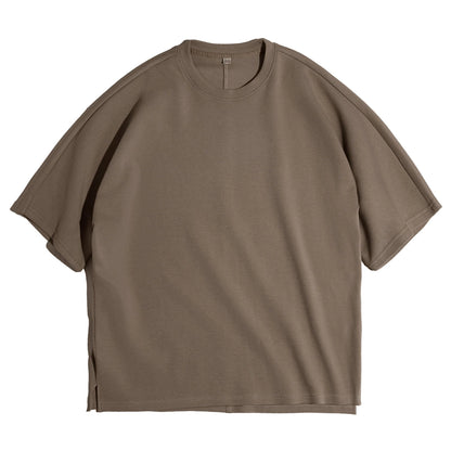Heavyweight Piqué T-skjorte til Herre – Retro 340g Bomulls Tee med Løs Passform