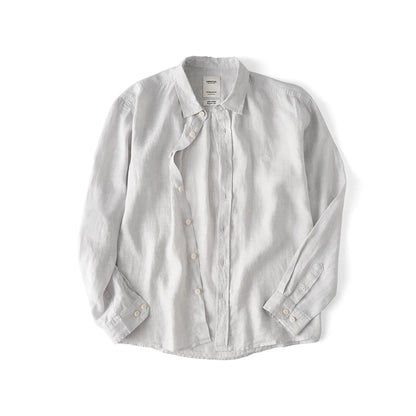 Linskjorte til Herre – Vasket Lin/Hamp, Langermet &amp; Avslappet Vintage Sommerstil