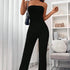 Sommer Jumpsuit-Bukser med Snøring i Midjen – Elegant, Figursydd & Komfortabel – Svart