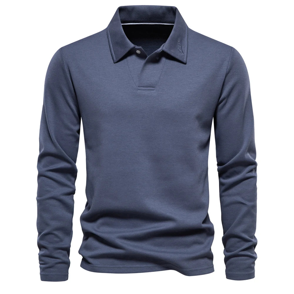 Herre Polo Skjorte med Broderi – Klassisk Krage &amp; Luksuriøs Golfstil