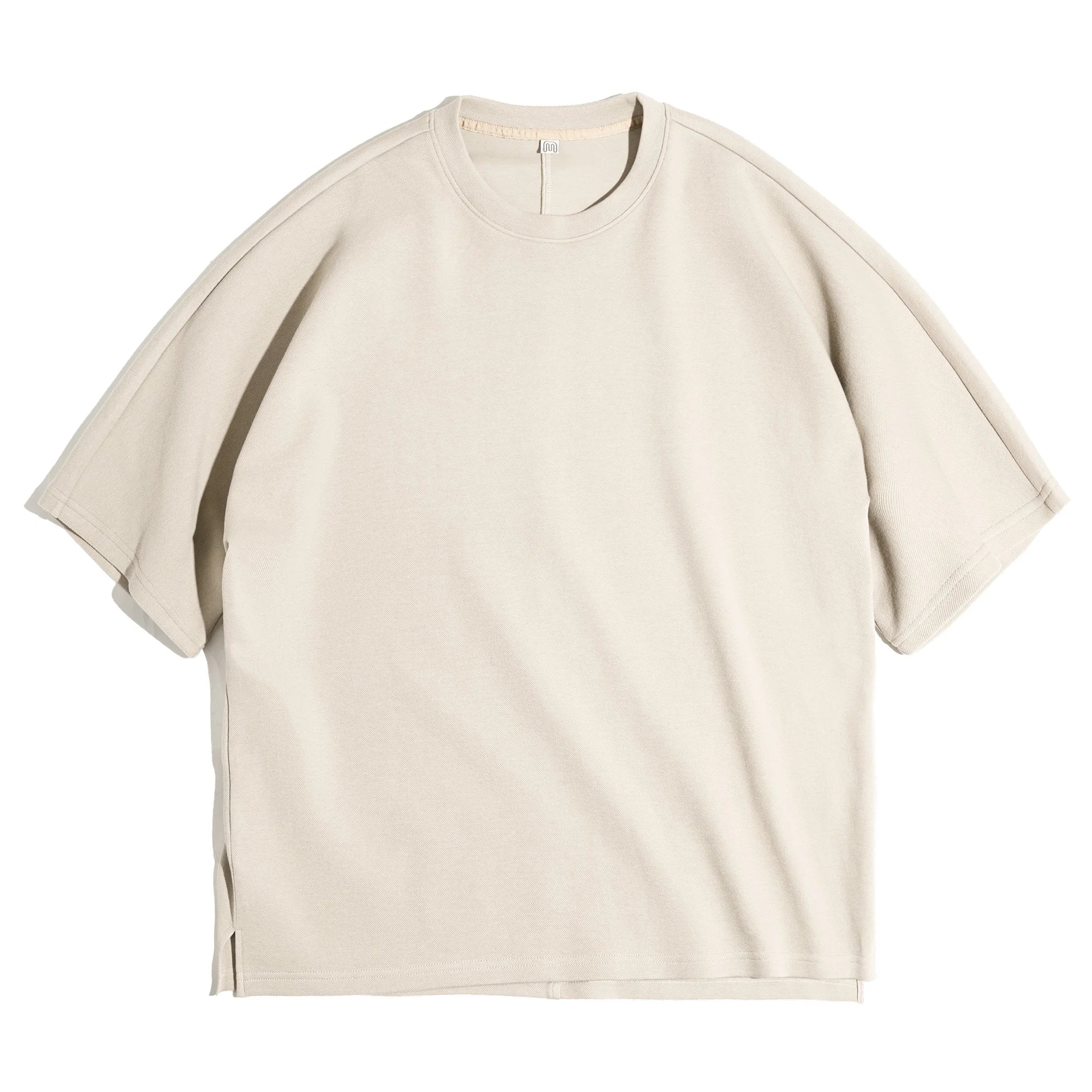 Heavyweight Piqué T-skjorte til Herre – Retro 340g Bomulls Tee med Løs Passform