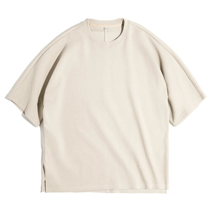 Heavyweight Piqué T-skjorte til Herre – Retro 340g Bomulls Tee med Løs Passform