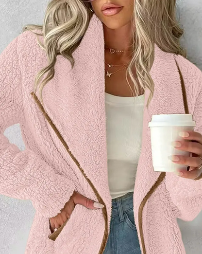 Longline bamsefrakk med lommer i kontrastfarget design