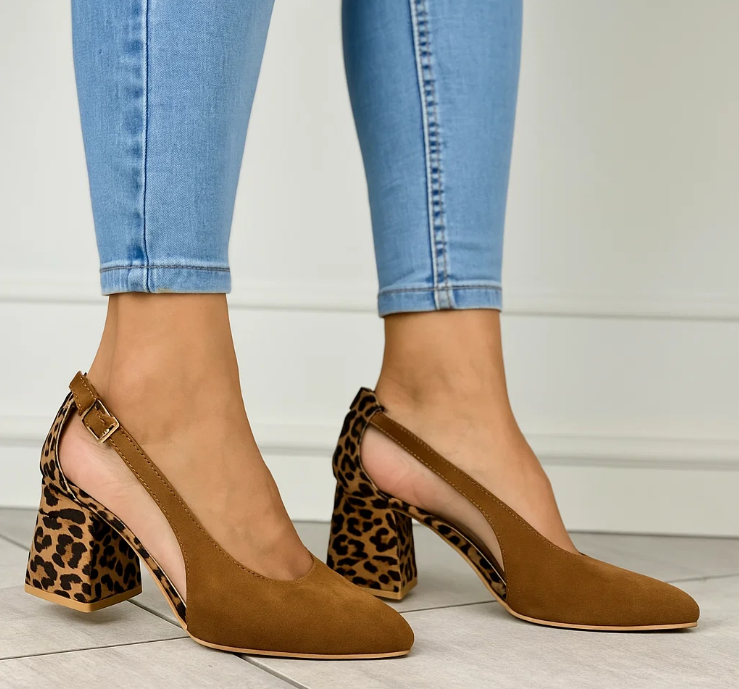 Juliette | Slingbacks med leopardhæl