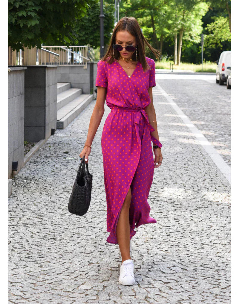 Livia | Fargerik Kjole med Print