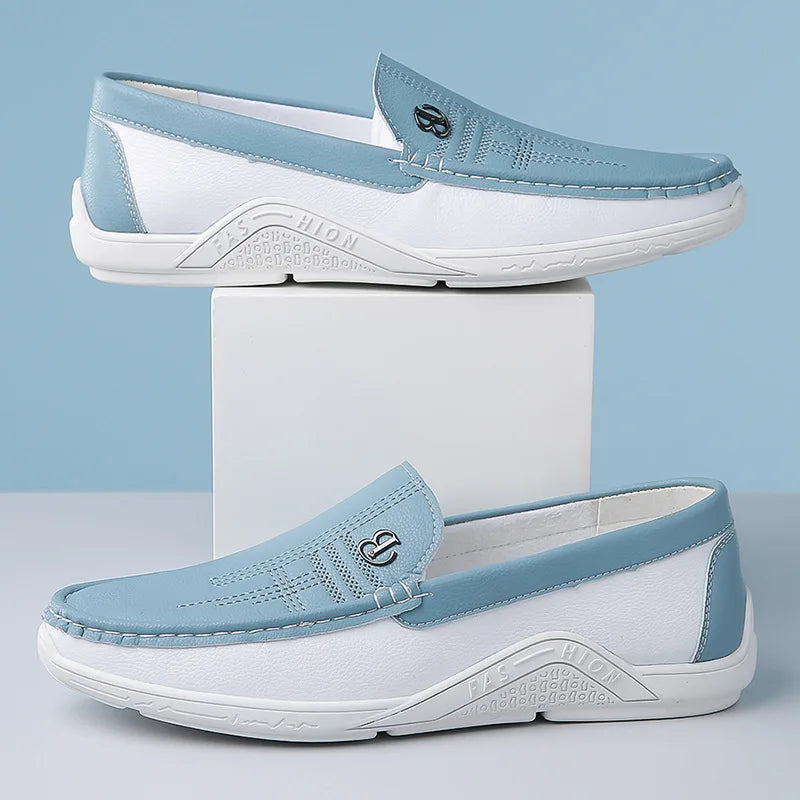 Herresko i Ekte Skinn – Klassiske Slip-on Loafers til Business og Hverdag