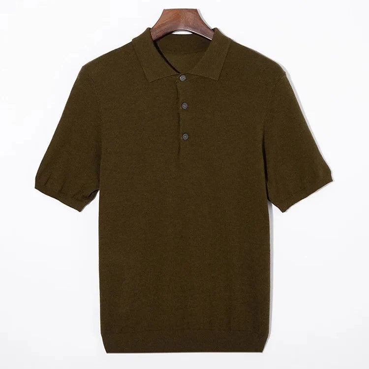 Merinoull Polo T-skjorte til Herre – 100% Merino, Strikket &amp; Lett Sommerstil