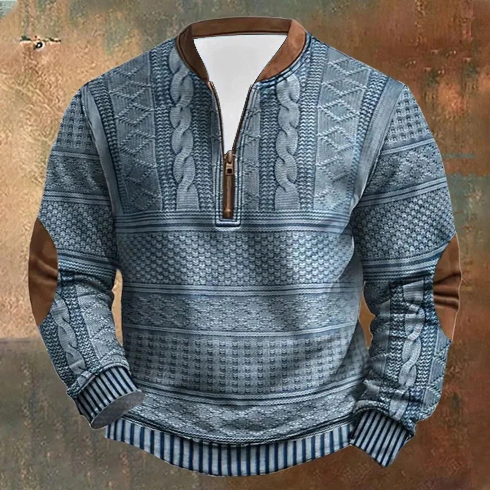 Trendy Oversized Genser for Menn – Langermet Pullover med Høy Krage | Varm og Stilren Vintergenser uten Hette