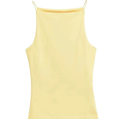 Halter Tank Top til Dame – Enkel Camitopp med Tynne Stropper