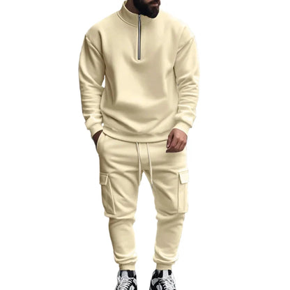 Herre Joggedress – Semi-zip Genser &amp; Fleecebukse | Slim Fit &amp; Komfortabel Vinterstil