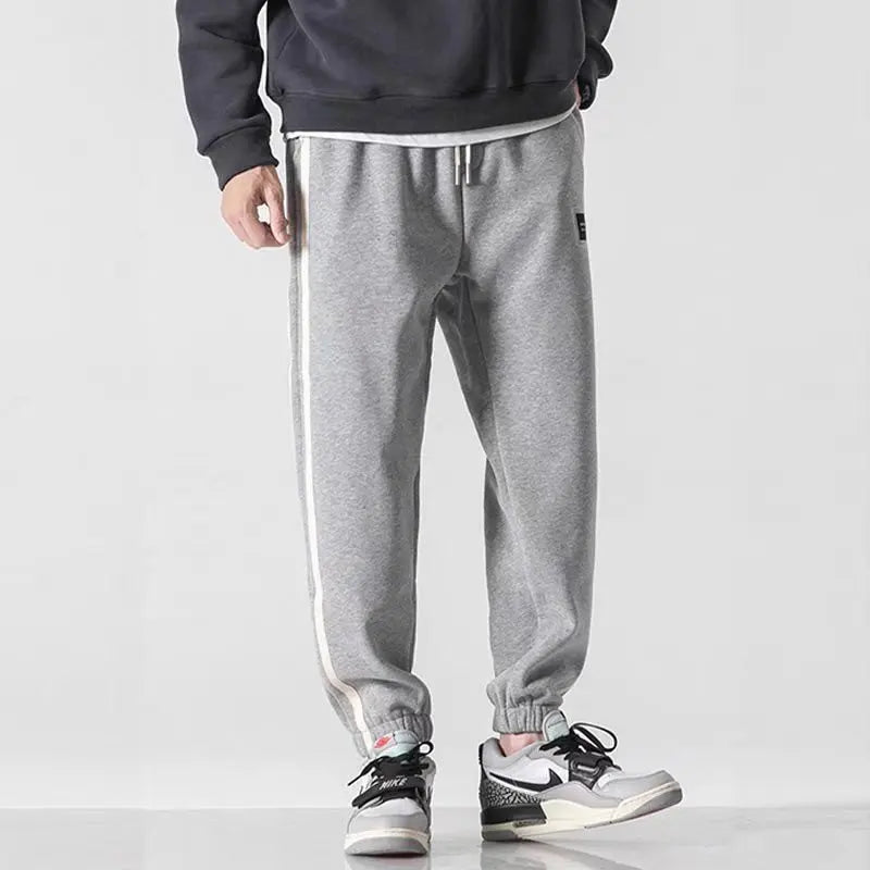 Herre Joggebukse med Sidelinjer – Komfortabel &amp; Sporty | Casual Sweatpants med Elastisk Liv