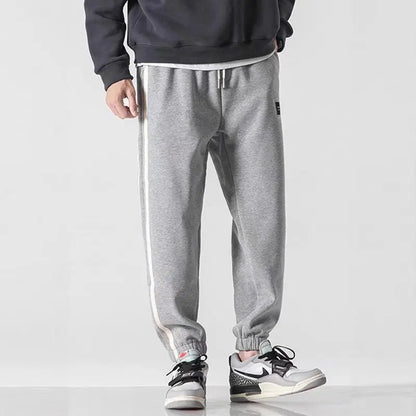 Herre Joggebukse med Sidelinjer – Komfortabel &amp; Sporty | Casual Sweatpants med Elastisk Liv