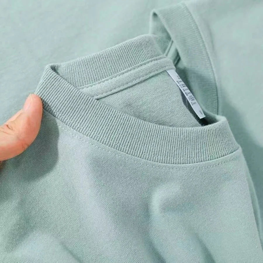 Unisex T-skjorte i 100% Bomull – Sommer Loose Fit, Ensfarget