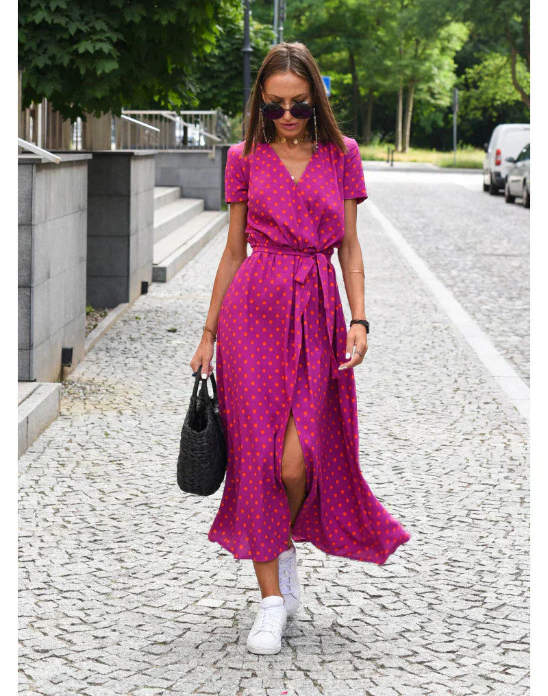 Livia | Fargerik Kjole med Print