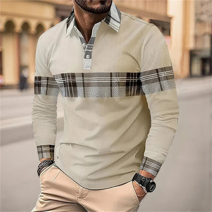 Langermet Poloskjorte for Menn – Pustende og Lett T-skjorte med Krage | Elegant og Komfortabel til Vår og Høst