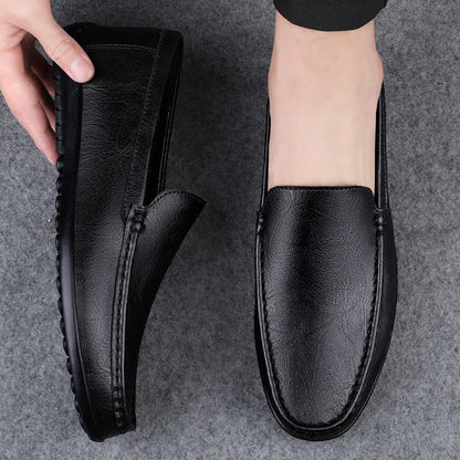 Herre Loafers i Ekte Skinn – Håndlagde Slip-on Mokasiner med Myk Såle