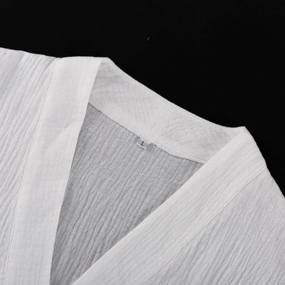 Løstsittende sett med strukturert bluse og shorts