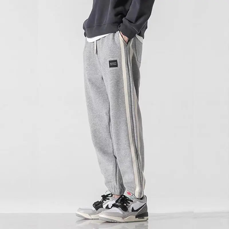 Herre Joggebukse med Sidelinjer – Komfortabel &amp; Sporty | Casual Sweatpants med Elastisk Liv