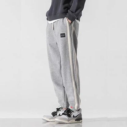 Herre Joggebukse med Sidelinjer – Komfortabel &amp; Sporty | Casual Sweatpants med Elastisk Liv