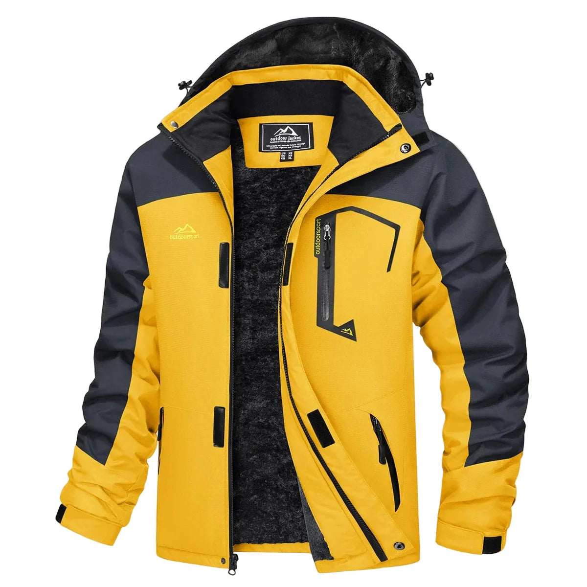 Herre Skijakke – Vanntett &amp; Varm Parkas med Hette | Tykk Vinterjakke til Snø &amp; Kulde
