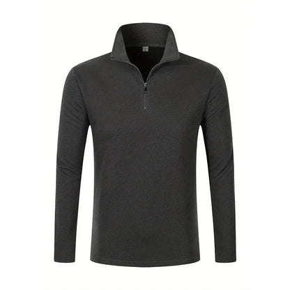 Langermet Polo for Menn – Business Casual med Glidelås | Pustende og Komfortabel Poloskjorte til Vår og Høst