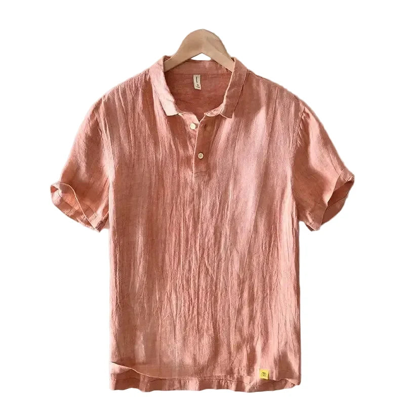 Kortermet Linskjorte til Herre – 100% Lin, Lett &amp; Pustende (M–3XL)