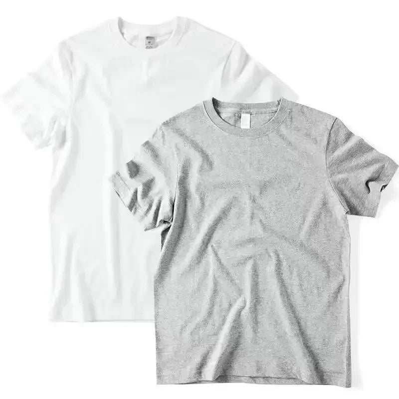 2-pakning Unisex T-skjorter i 100 % Bomull – Klassisk Ensfarget Rund Hals | Myke, Løse og Komfortable Basisplagg