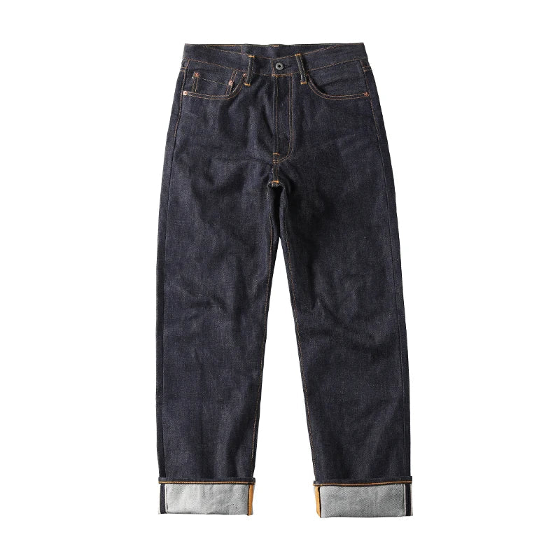 Klassiske Herrejeans i Rå Selvedge Denim – Rett og Avslappet Passform | Premium Jeans i Japansk-Inspirert Amekaji Stil
