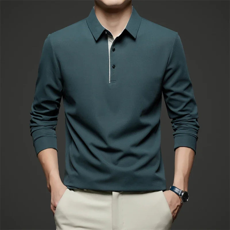 Herre Langermet Polo – Business Casual, Komfortabel &amp; Allsidig