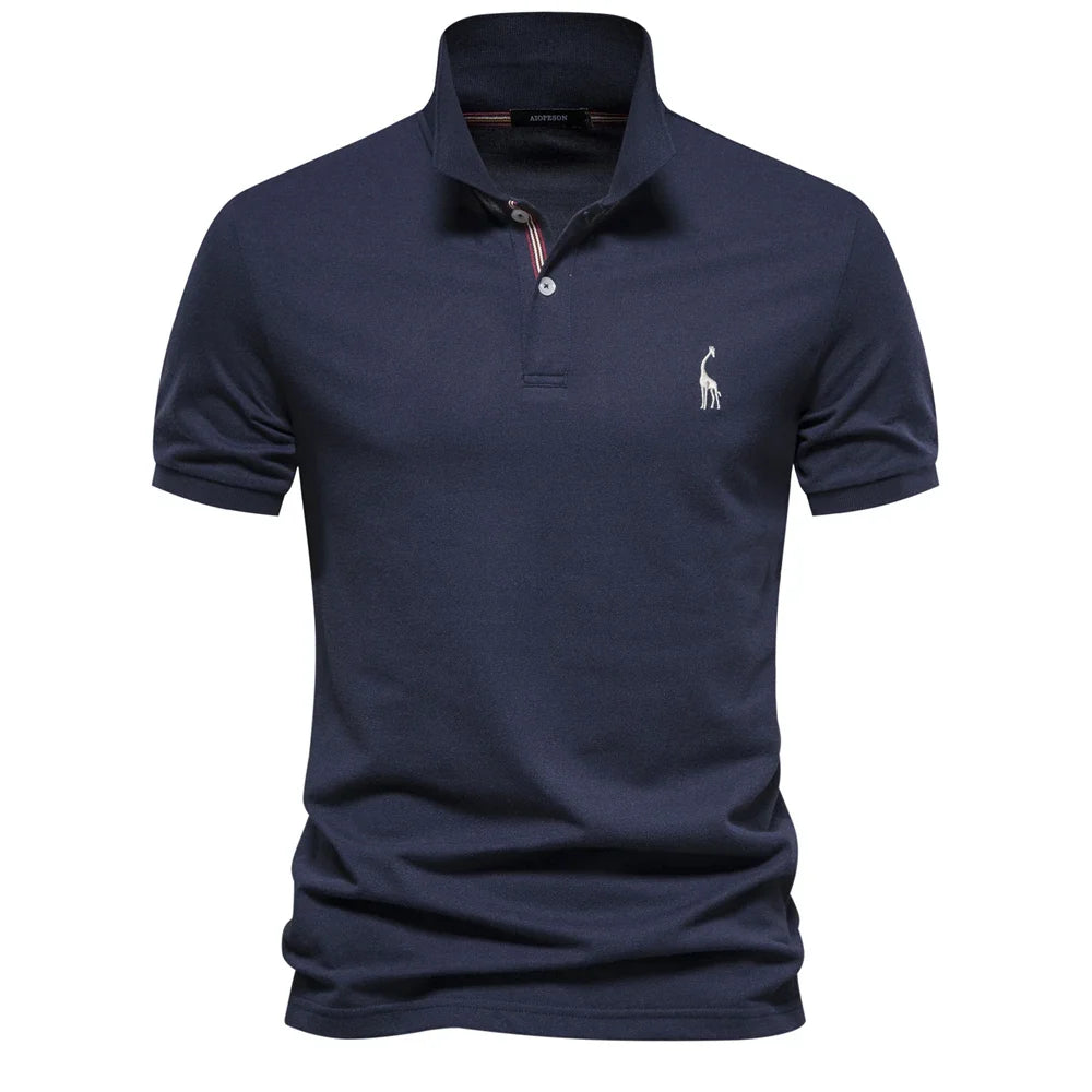 Klassisk Pique Polo for Herre – Kortermet i Bomull, Ensfarget og Perfekt til Sommeren