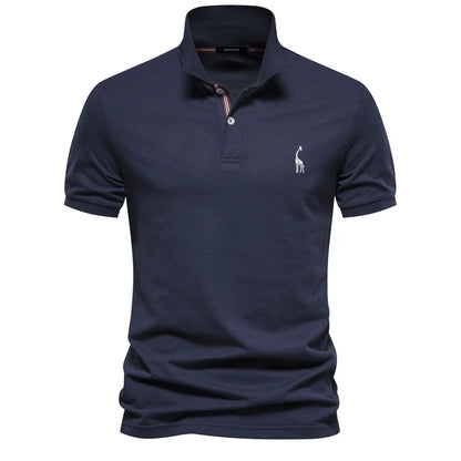 Klassisk Pique Polo for Herre – Kortermet i Bomull, Ensfarget og Perfekt til Sommeren