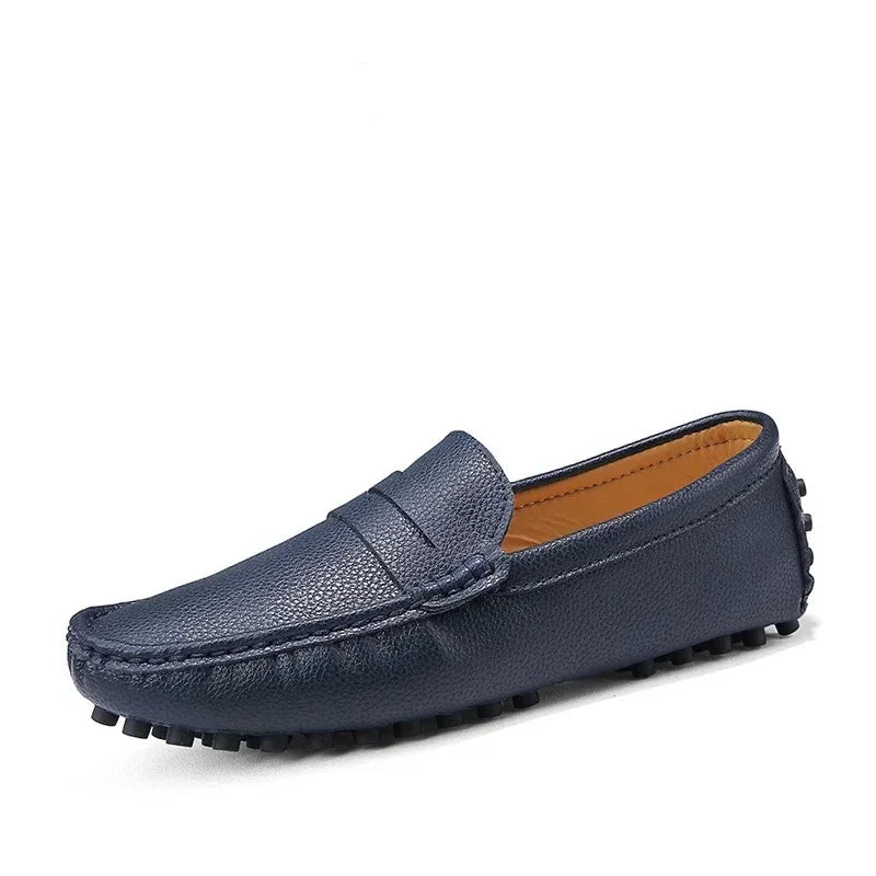 Herresko i Ekte Skinn – Komfortable Mokasiner i Størrelse Opptil 49, Slip-On og Perfekte til Fritid eller Bilkjøring