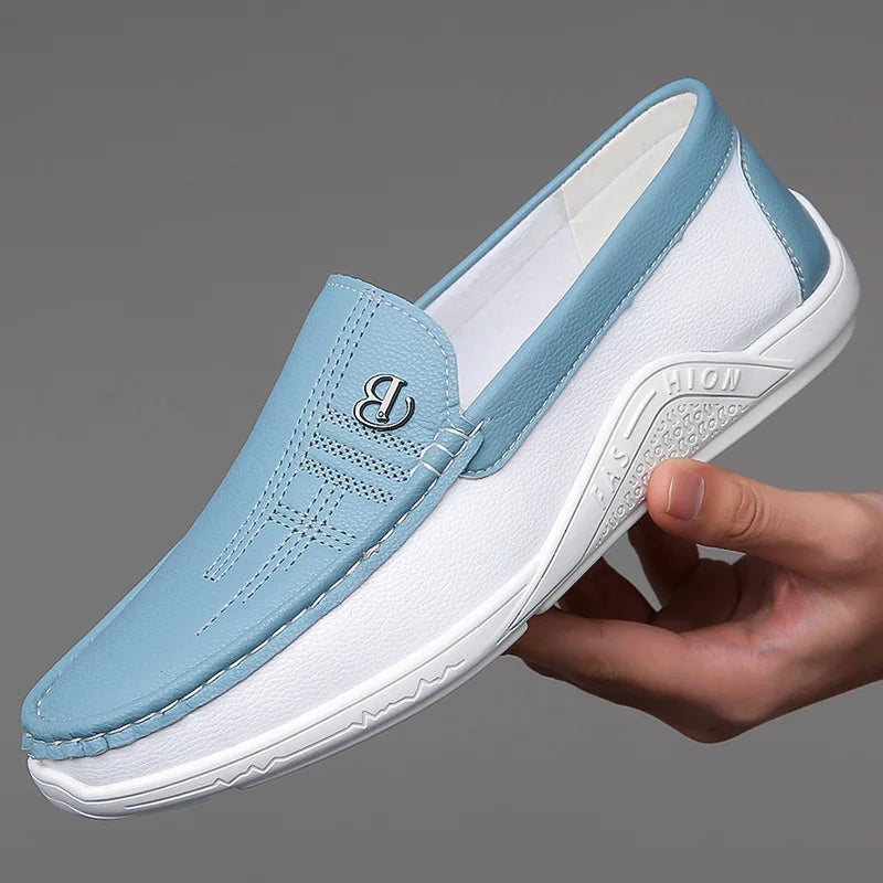 Herresko i Ekte Skinn – Klassiske Slip-on Loafers til Business og Hverdag
