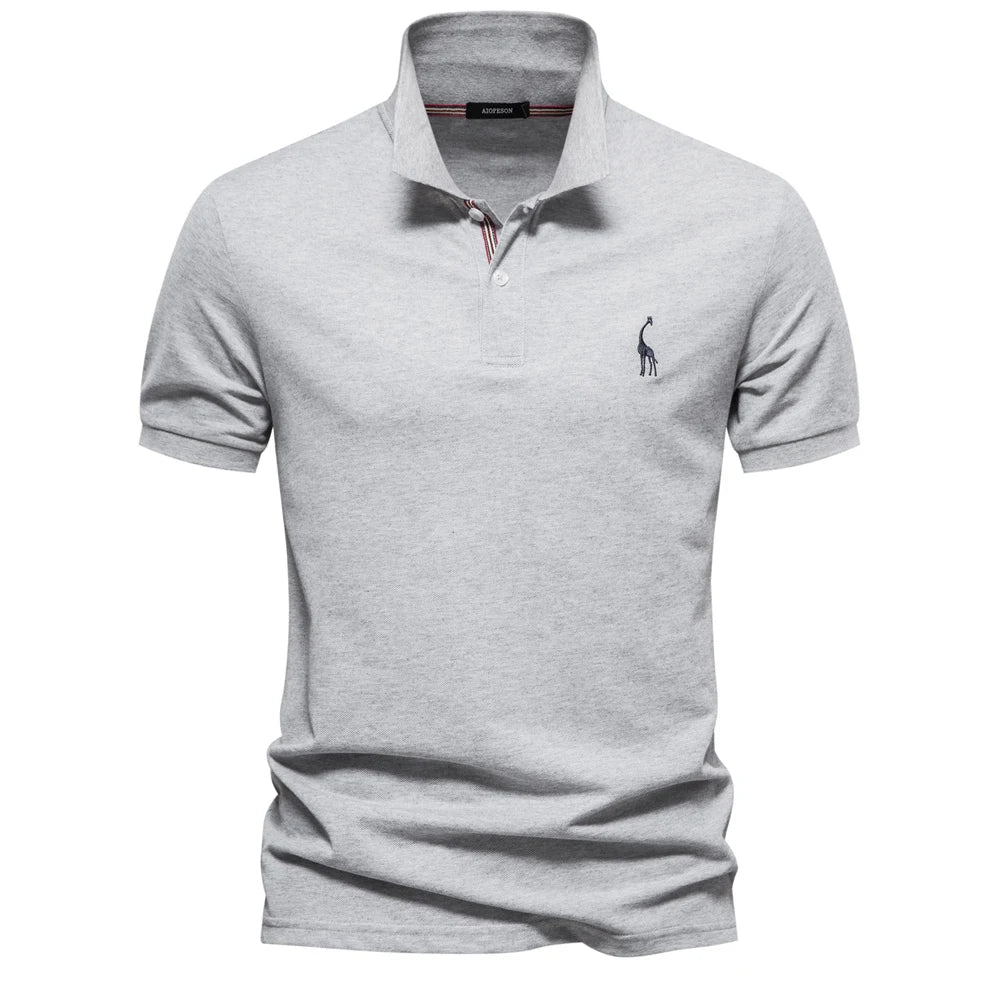 Klassisk Pique Polo for Herre – Kortermet i Bomull, Ensfarget og Perfekt til Sommeren