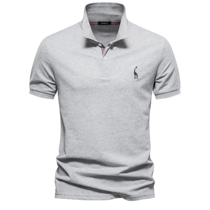 Klassisk Pique Polo for Herre – Kortermet i Bomull, Ensfarget og Perfekt til Sommeren