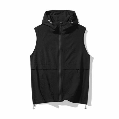 Ermeløs Vest med Hette til Herre – Casual Utility Vest for Fritid og Outdoor