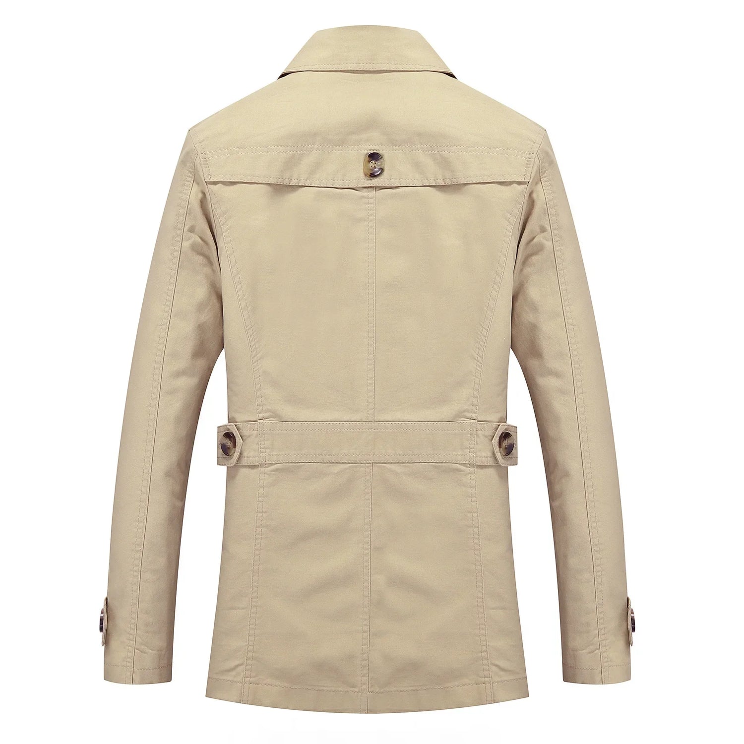 Moteriktig lang trenchcoat for menn