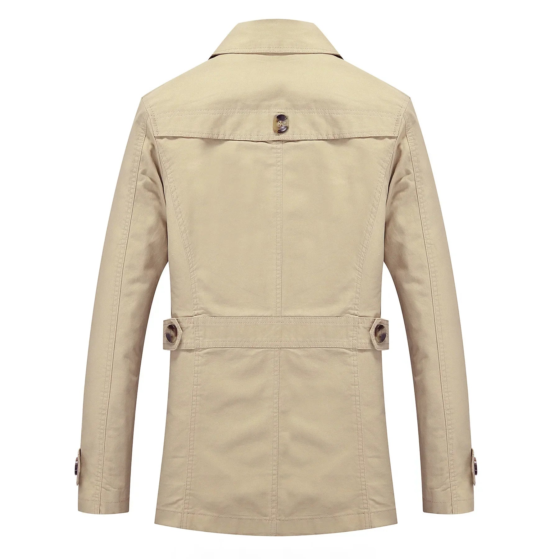 Moteriktig lang trenchcoat for menn