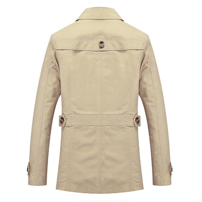 Moteriktig lang trenchcoat for menn