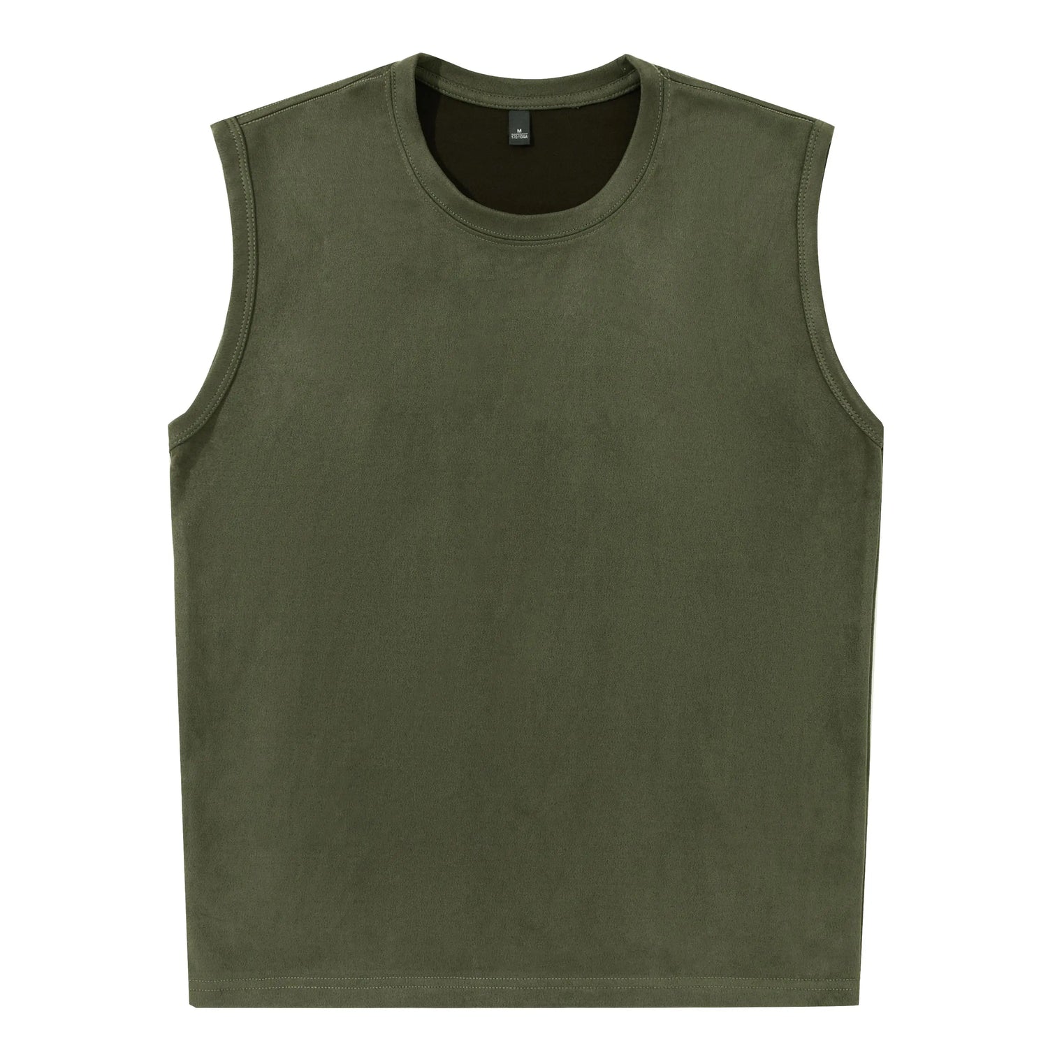 Ermeløs Topp til Herre – Faux Suede Singlet i Løs Vintage Stil