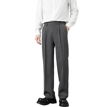 Klassiske Herrebukser – Elastisk Midje &amp; Tidløs Passform | Business Casual Bukser i Koreansk Stil (S–4XL) – Svart