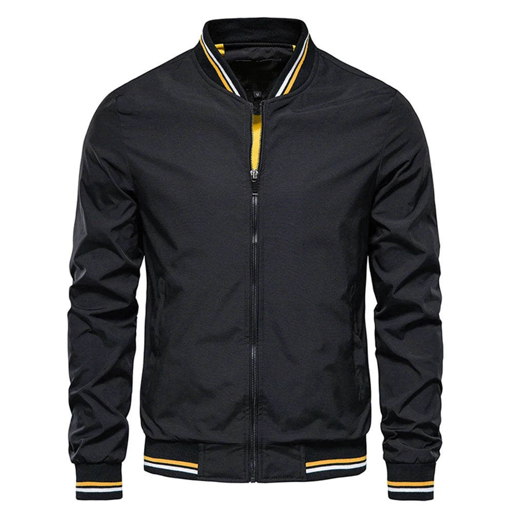 Herre Bomberjakke – Slim Fit Baseball-jakke | Svart &amp; Casual vår/sommer/høst