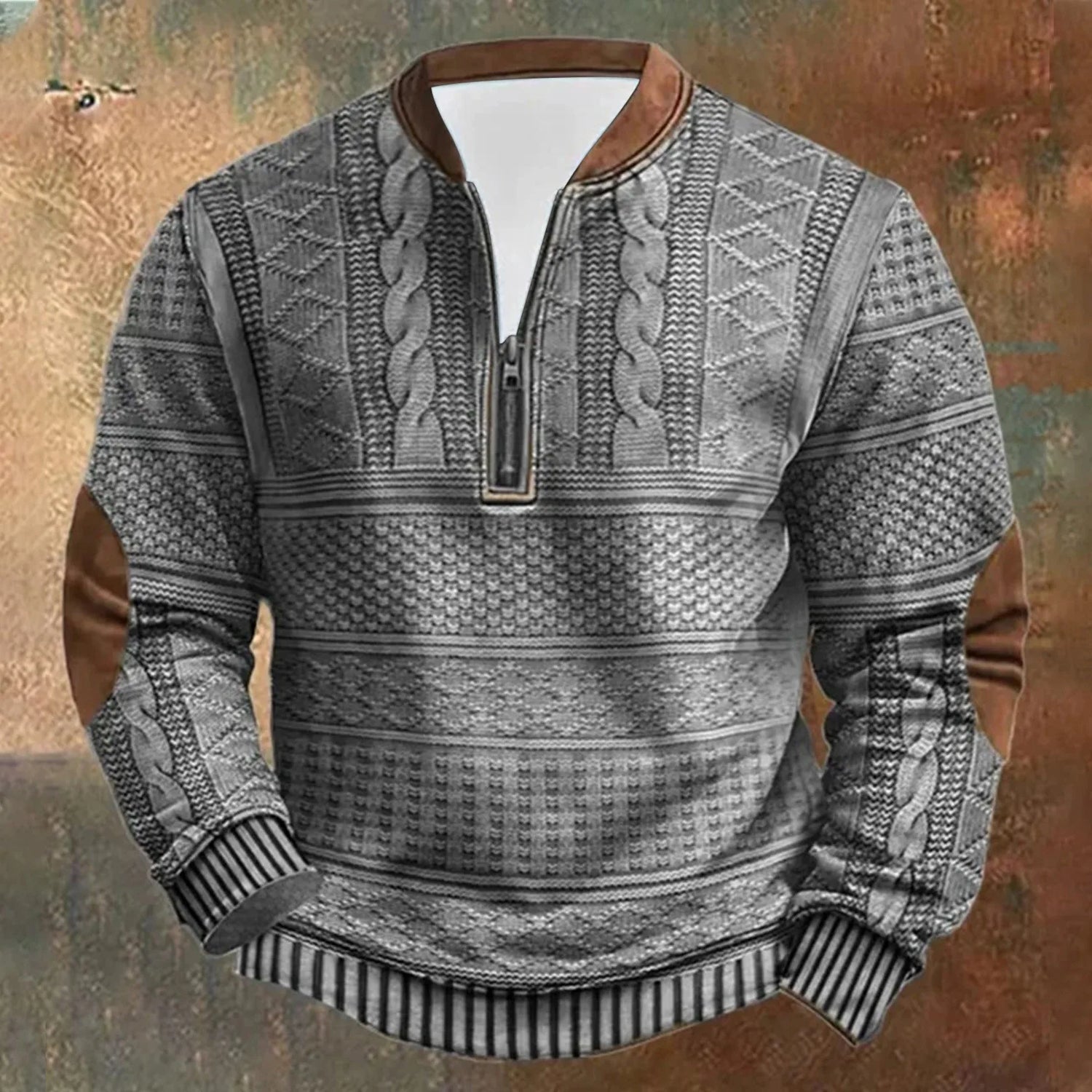 Trendy Oversized Genser for Menn – Langermet Pullover med Høy Krage | Varm og Stilren Vintergenser uten Hette