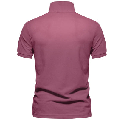 Klassisk Pique Polo for Herre – Kortermet i Bomull, Ensfarget og Perfekt til Sommeren