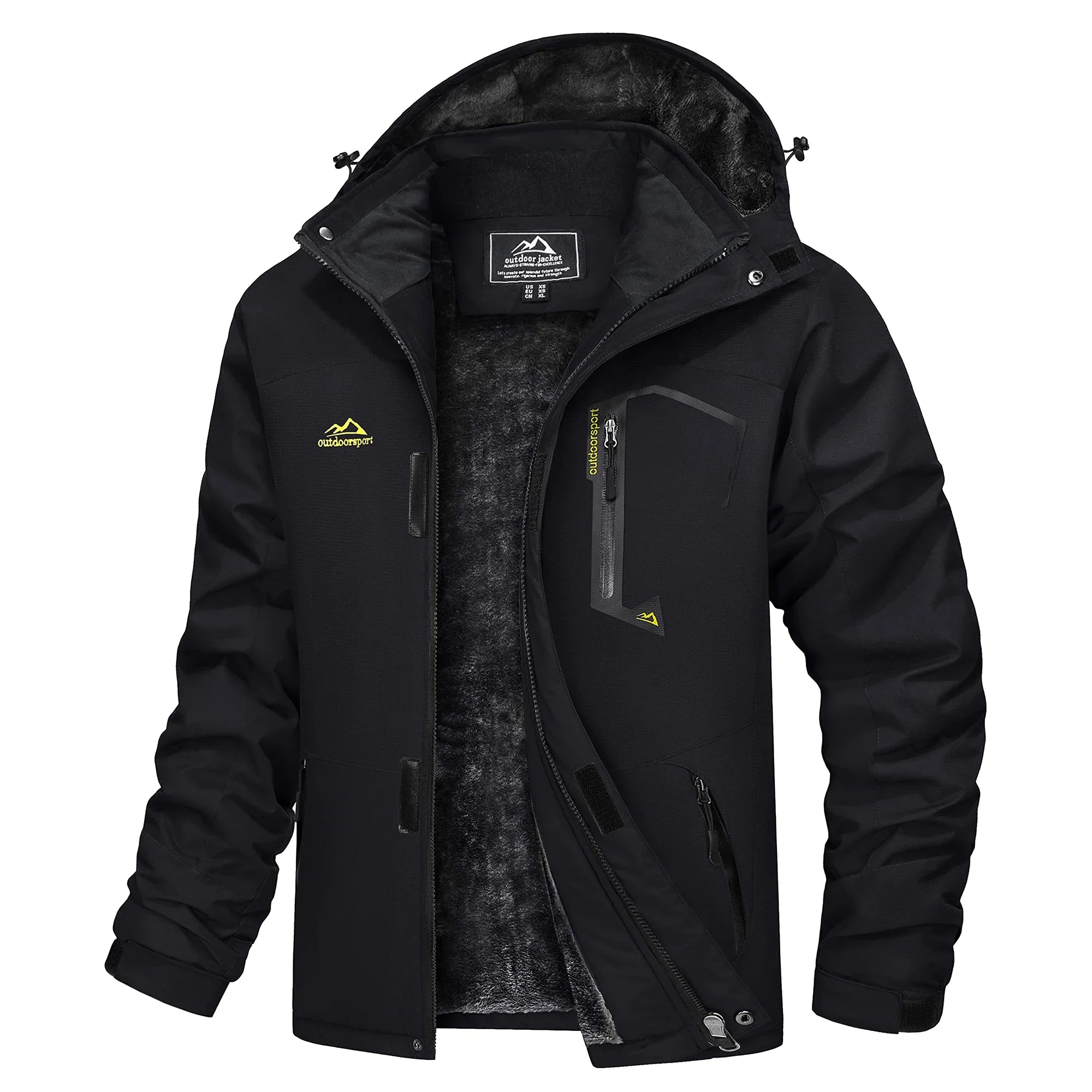 Herre Skijakke – Vanntett &amp; Varm Parkas med Hette | Tykk Vinterjakke til Snø &amp; Kulde