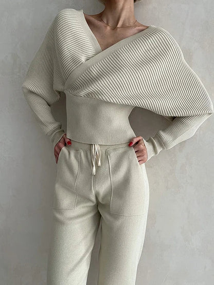 Sexy todelt strikkedress uten skuldre