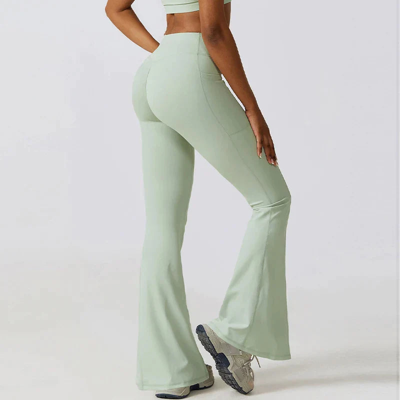 Fitnessleggings med høy midje og utringning