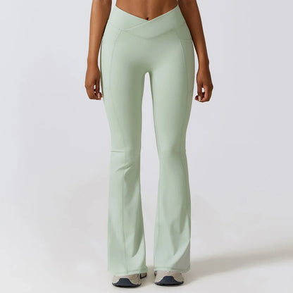 Fitnessleggings med høy midje og utringning